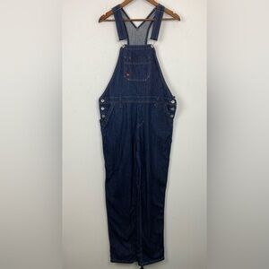 Dickies size Medium Women’s Blue Denim Relaxed Fit Straight Leg Bib Overalls